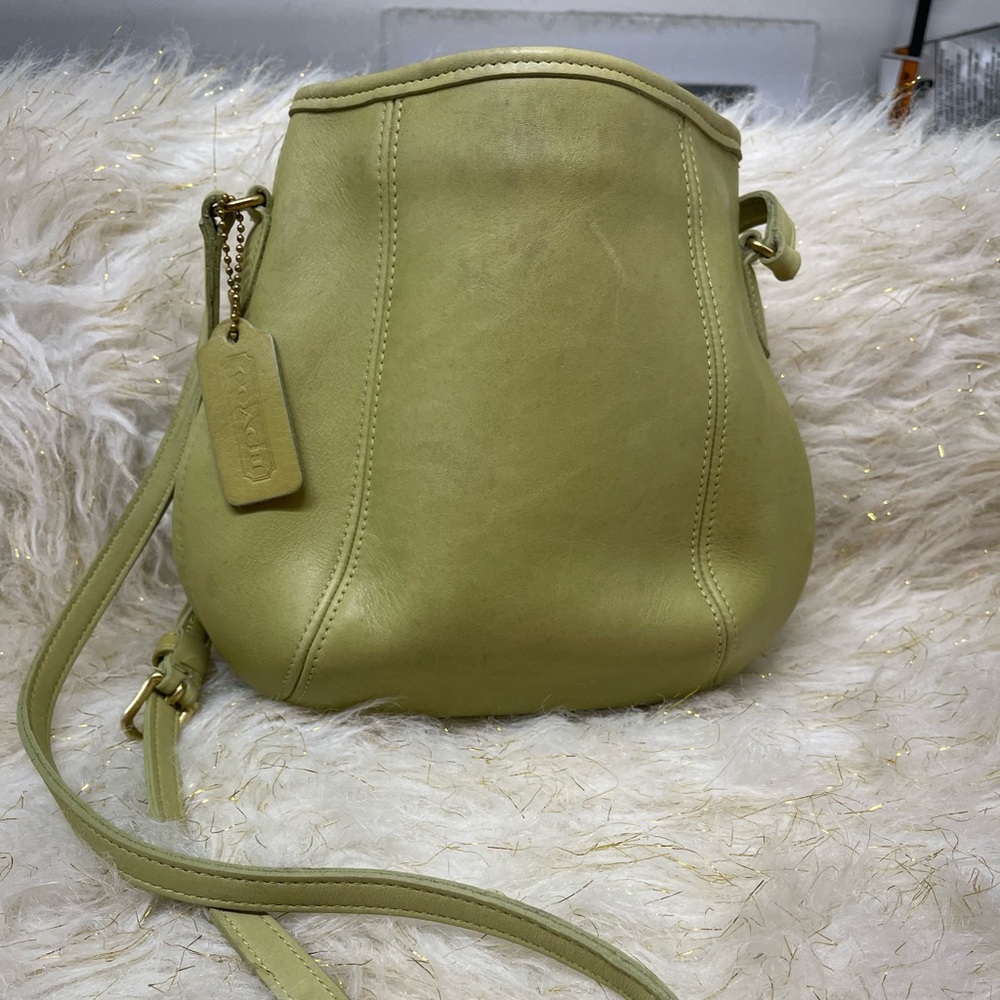 *RARE* Lime Green Vintage Coach Small Framed Pouch Crossbody Bag